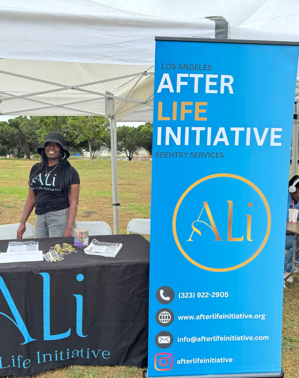 Keeairra setting up a community event at the park